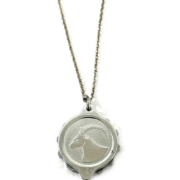 SOS Talisman Jewelry - Vintage SOS Talisman Capricorn Zodiac Emergency Medical Necklace – England